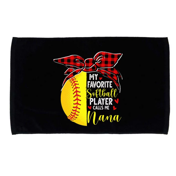 My Favorite Softball Player Calls Me Nana Microfiber Hand Towel