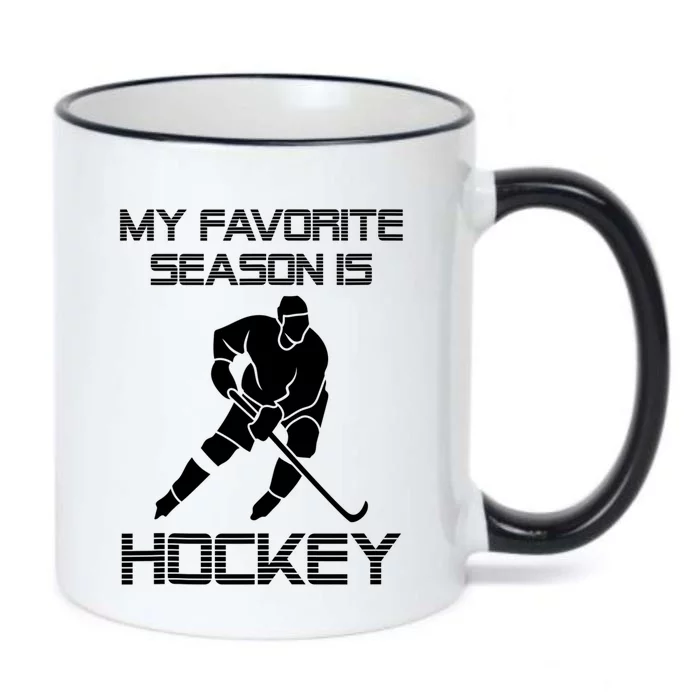 My Favorite Season Is Hockey Funny Gift With Player Graphic Tank Top Black Color Changing Mug