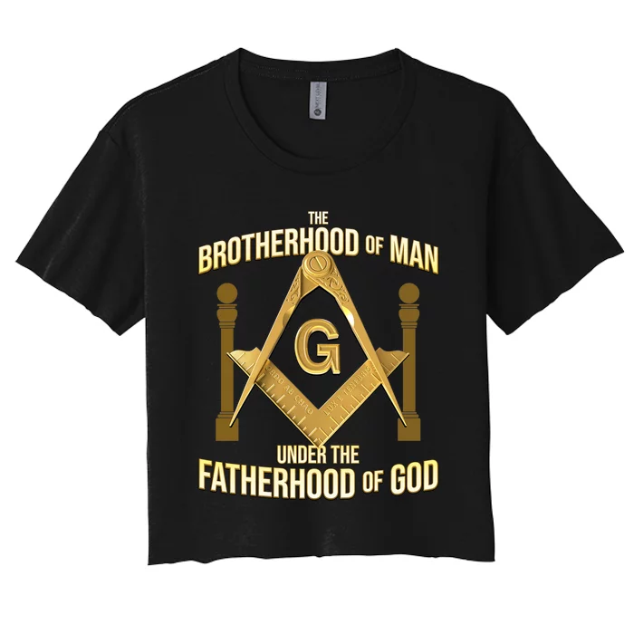 Masonic Fatherhood Square & Compass Freemason Women's Crop Top Tee