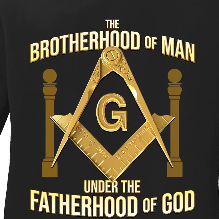 Masonic Fatherhood Square & Compass Freemason Ladies Long Sleeve Shirt