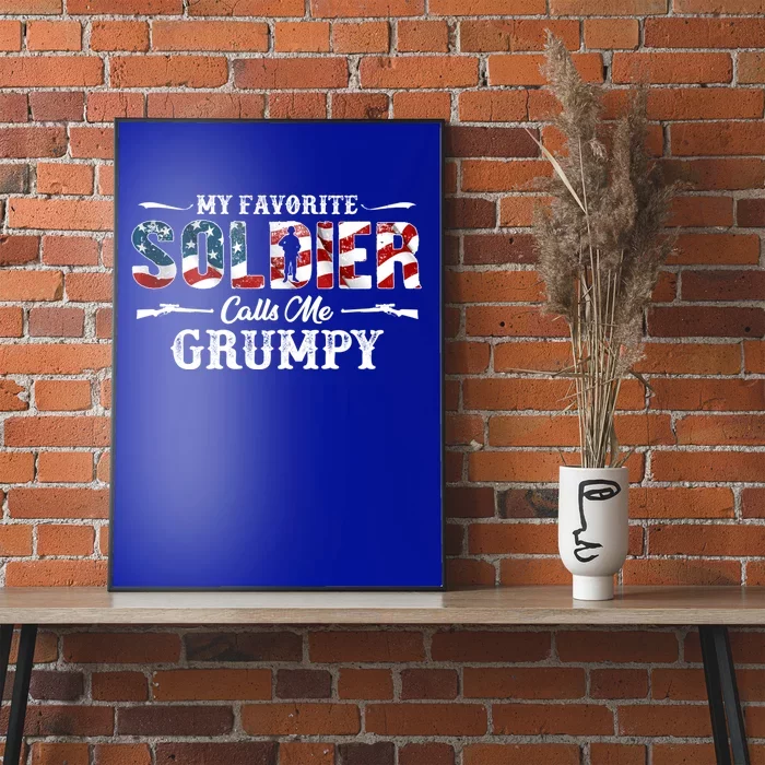 My Favorite Soldier Calls Me Grumpy Gift Fathers Day Gift Poster