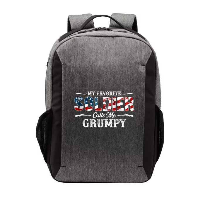 My Favorite Soldier Calls Me Grumpy Gift Fathers Day Gift Vector Backpack