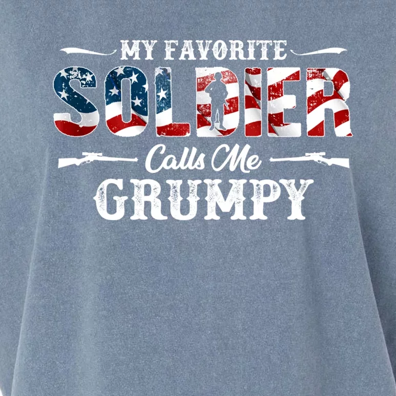 My Favorite Soldier Calls Me Grumpy Gift Fathers Day Gift Garment-Dyed Women's Muscle Tee