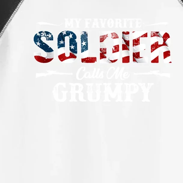 My Favorite Soldier Calls Me Grumpy Gift Fathers Day Gift Toddler Fine Jersey T-Shirt