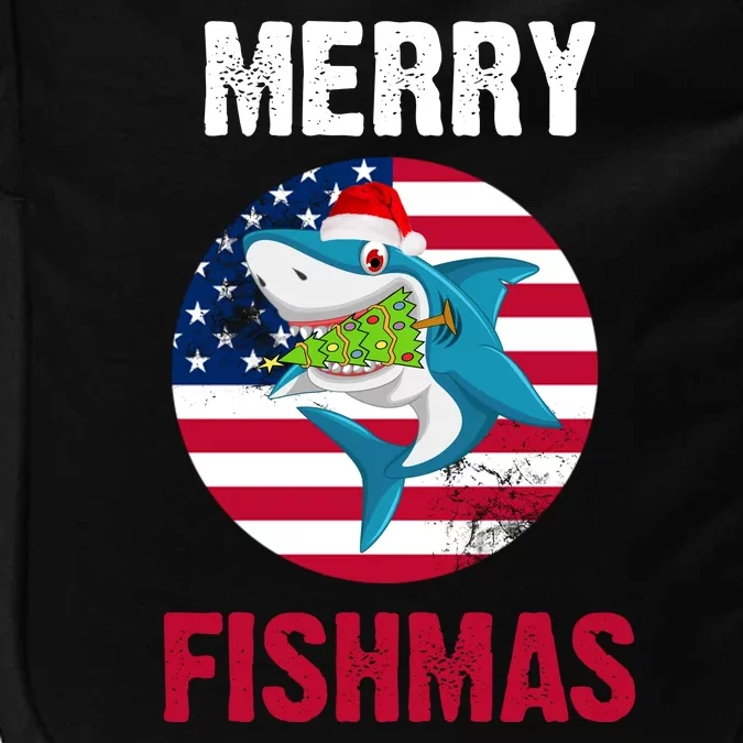 Merry Fishmas Shark America Christmas Impact Tech Backpack