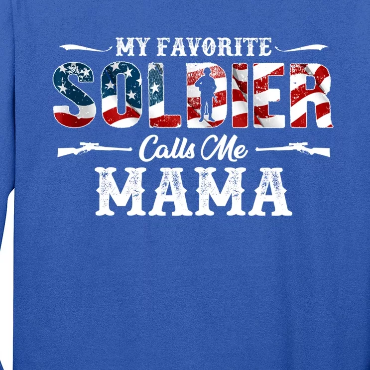 My Favorite Soldier Calls Me Mama Gift Fathers Day Gift Long Sleeve Shirt