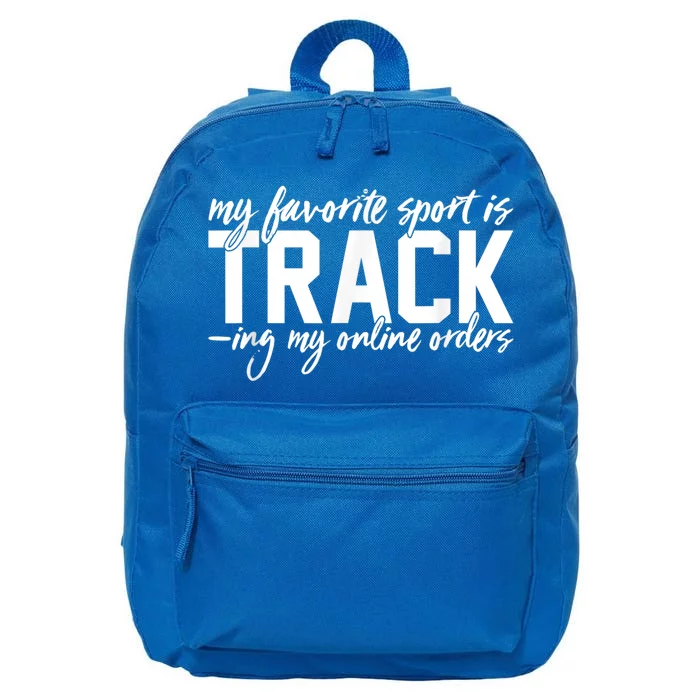 My Favorite Sport Is Tracking My Online Orders 16 in Basic Backpack