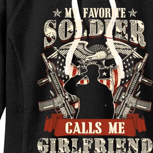 My Favorite Soldier Calls Me Friend Proud Army Family Gift Women's Fleece Hoodie