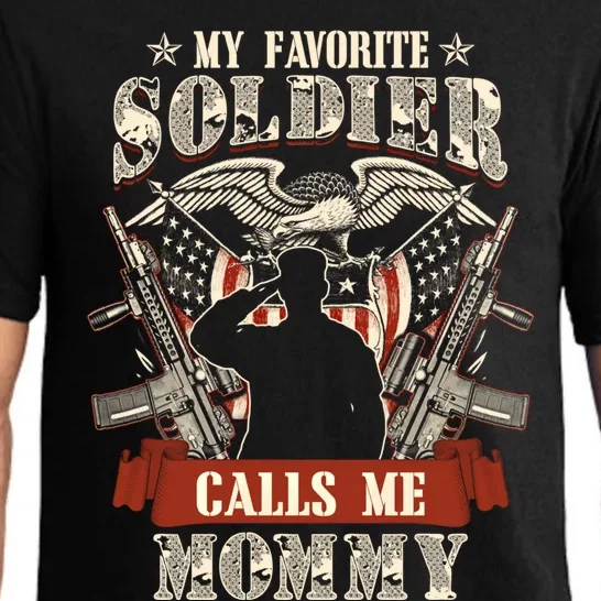 My Favorite Soldier Calls Me Mommy Proud Army Family Gift Pajama Set