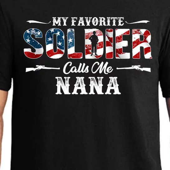 My Favorite Soldier Calls Me Nana Gift Fathers Day Gift Pajama Set