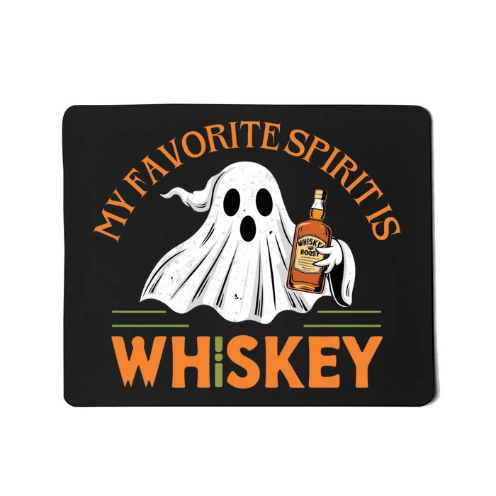 My Favorite Spirit Is Whiskey Funny Halloween Design Mousepad