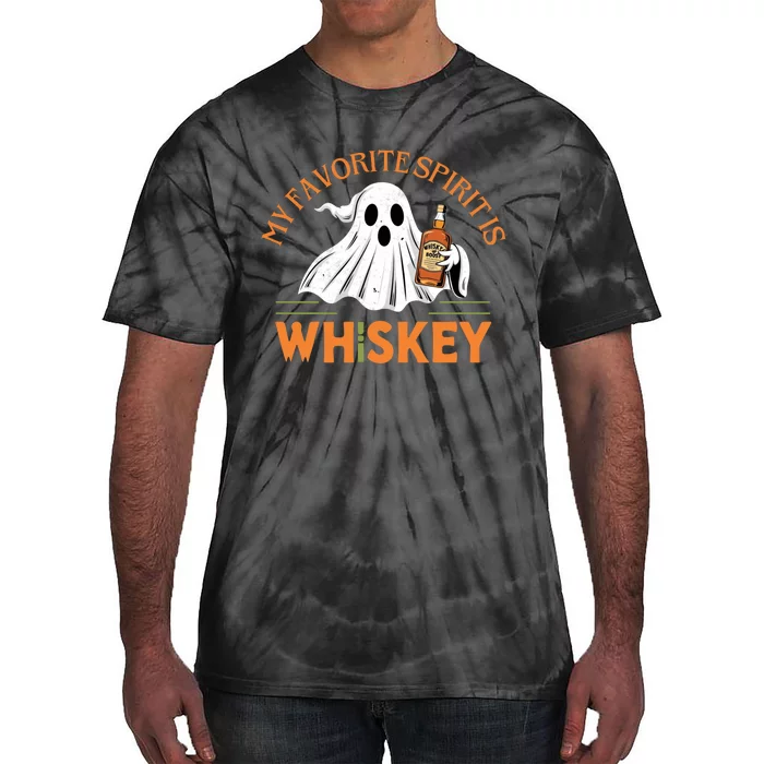 My Favorite Spirit Is Whiskey Funny Halloween Design Tie-Dye T-Shirt