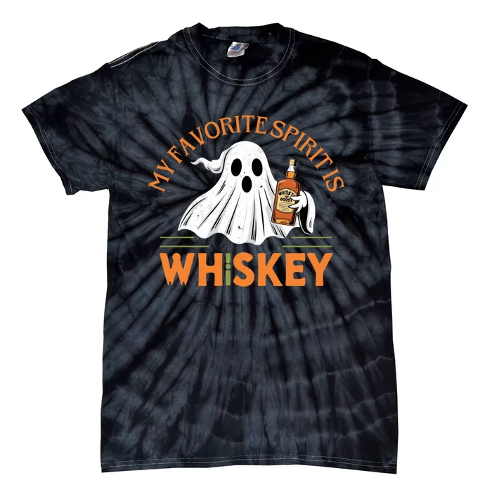 My Favorite Spirit Is Whiskey Funny Halloween Design Tie-Dye T-Shirt