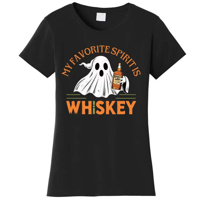 My Favorite Spirit Is Whiskey Funny Halloween Design Women's T-Shirt