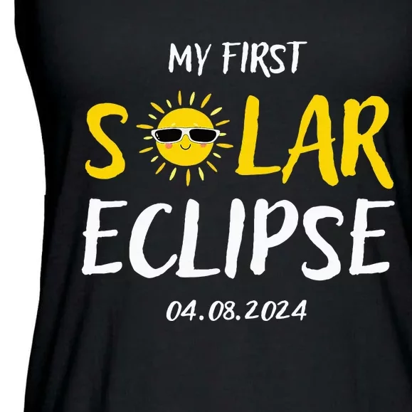 My First Total Solar Eclipse April 8th Eclipse Ladies Essential Flowy Tank