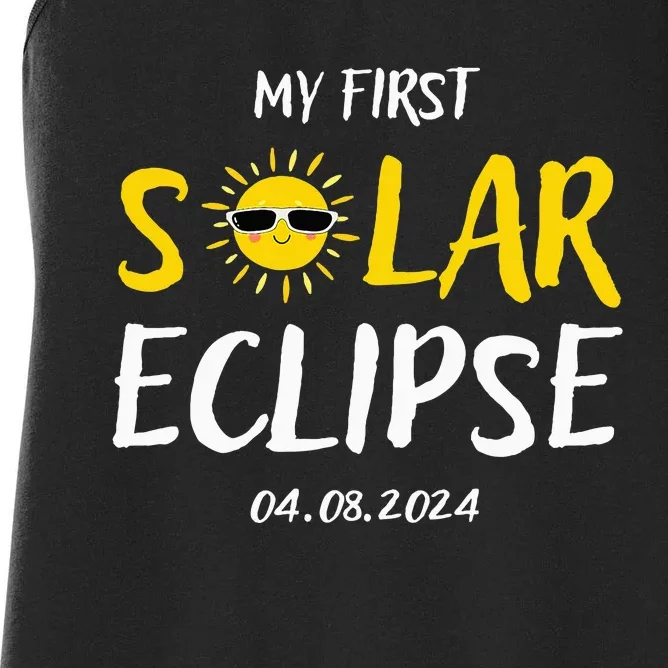 My First Total Solar Eclipse April 8th Eclipse Women's Racerback Tank