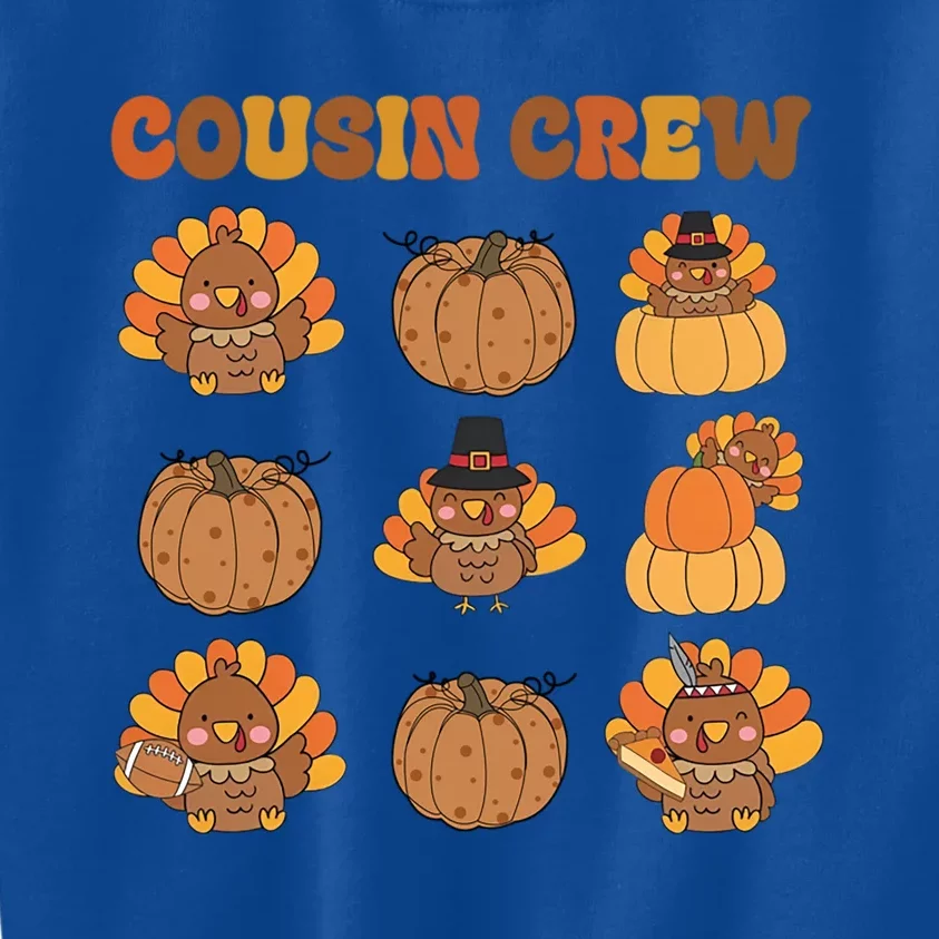 Matching Family Thanksgiving Cousin Crew Retro Matching Gift Kids Sweatshirt