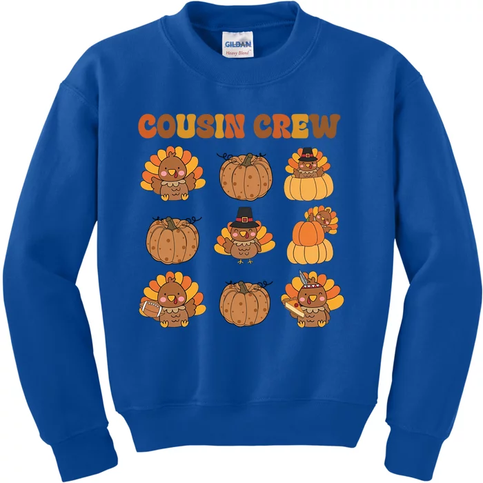 Matching Family Thanksgiving Cousin Crew Retro Matching Gift Kids Sweatshirt