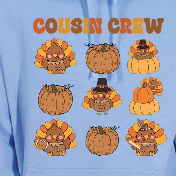 Matching Family Thanksgiving Cousin Crew Retro Matching Gift Unisex Surf Hoodie