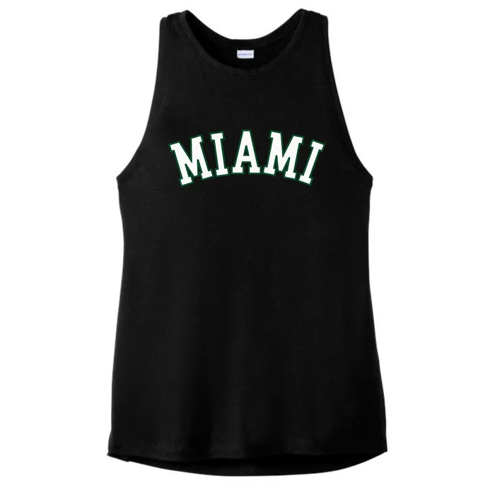 Miami Fl Throwback Sporty Design Classic Ladies Tri-Blend Wicking Tank