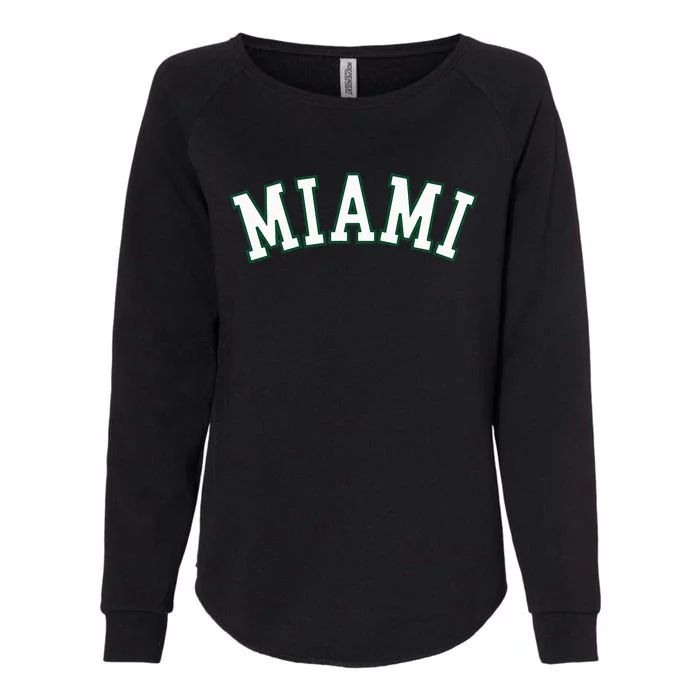 Miami Fl Throwback Sporty Design Classic Womens California Wash Sweatshirt