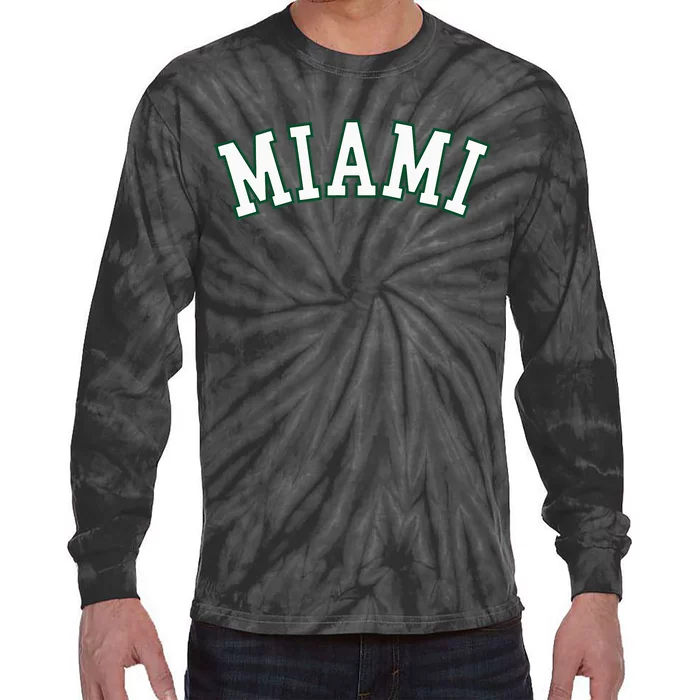 Miami Fl Throwback Sporty Design Classic Tie-Dye Long Sleeve Shirt