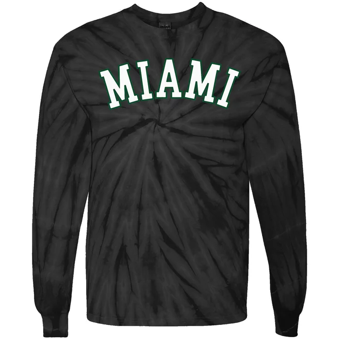 Miami Fl Throwback Sporty Design Classic Tie-Dye Long Sleeve Shirt