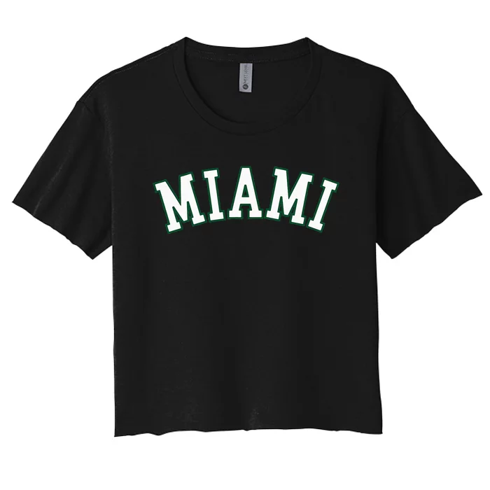 Miami Fl Throwback Sporty Design Classic Women's Crop Top Tee