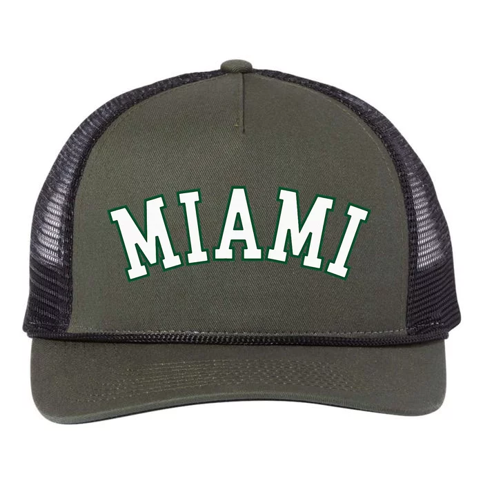 Miami Fl Throwback Sporty Design Classic Retro Rope Trucker Hat Cap