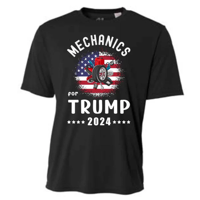 Mechanics For Trump 2024 American Flag Vote Trump Gift Cooling Performance Crew T-Shirt