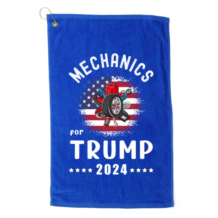 Mechanics For Trump 2024 American Flag Vote Trump Gift Platinum Collection Golf Towel