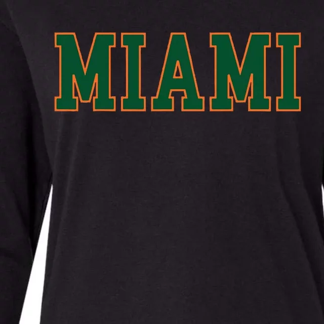 Miami Florida Throwback Design Classic Womens Cotton Relaxed Long Sleeve T-Shirt