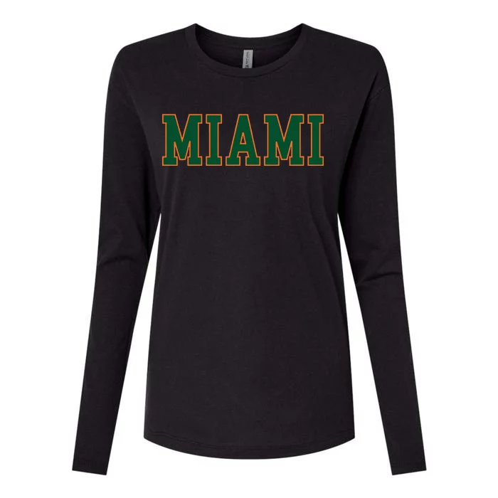 Miami Florida Throwback Design Classic Womens Cotton Relaxed Long Sleeve T-Shirt