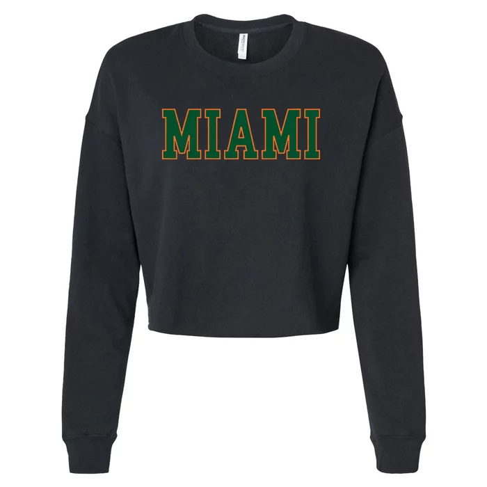 Miami Florida Throwback Design Classic Cropped Pullover Crew