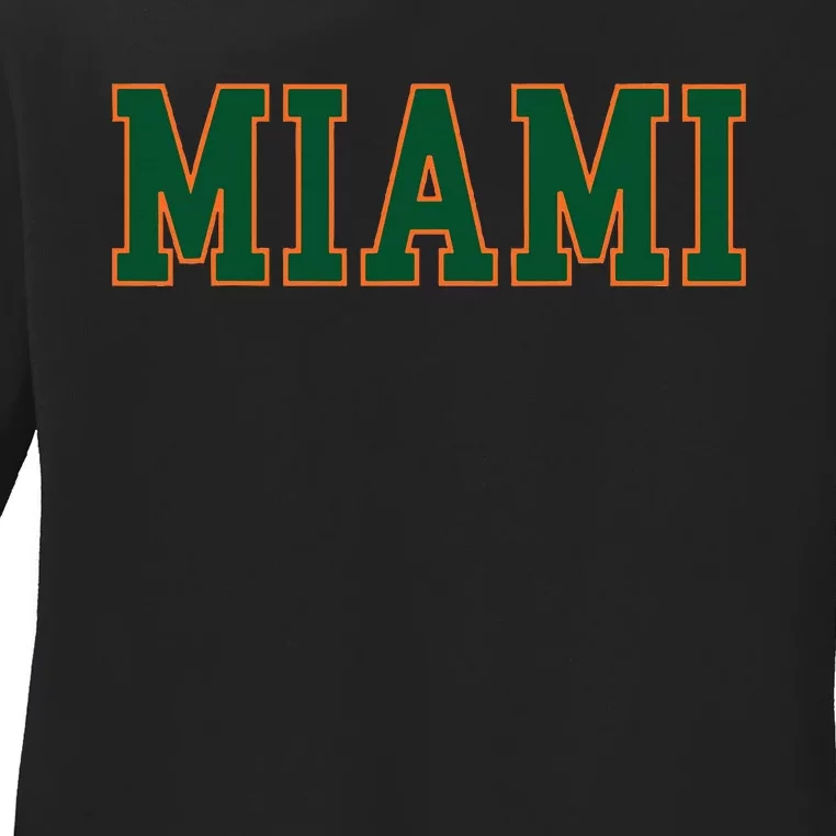 Miami Florida Throwback Design Classic Ladies Long Sleeve Shirt