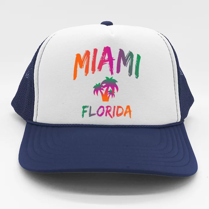 Miami Florida Text Print Classic Trucker Hat