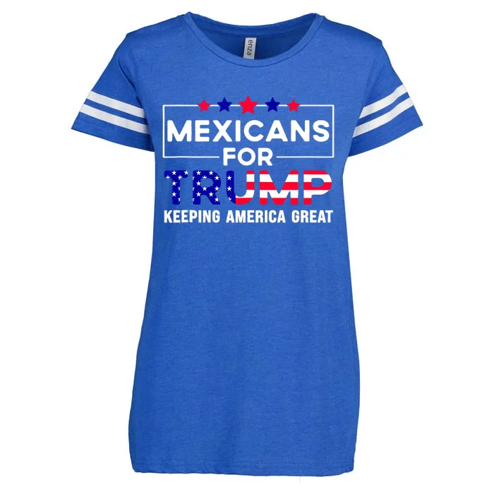 Mexicans For Trump Keeping America Great Trump American Flag Enza Ladies Jersey Football T-Shirt