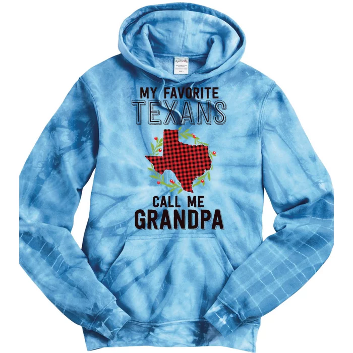 My Favorite Texans Call Me Grandpa Texas Family Christmas Tie Dye Hoodie