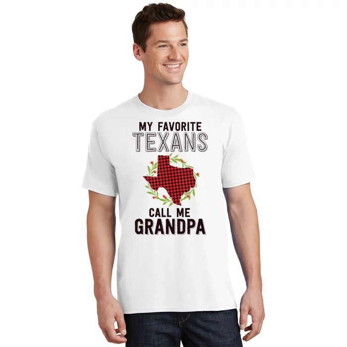 My Favorite Texans Call Me Grandpa Texas Family Christmas T-Shirt