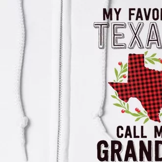 My Favorite Texans Call Me Grandpa Texas Family Christmas Full Zip Hoodie