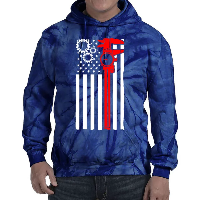 Machinist Flag Tools CNC Machine Operator Machining Tie Dye Hoodie