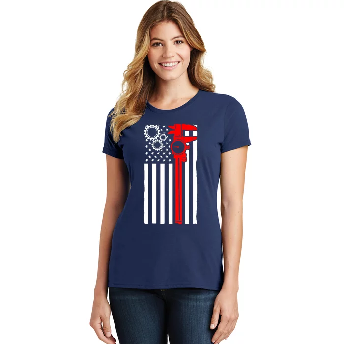 Machinist Flag Tools CNC Machine Operator Machining Women's T-Shirt