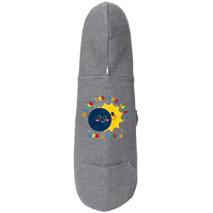 My First Total Solar Eclipse April 8th Eclipse Doggie 3-End Fleece Hoodie