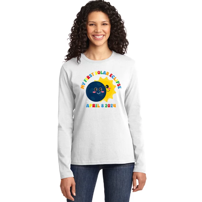 My First Total Solar Eclipse April 8th Eclipse Ladies Long Sleeve Shirt