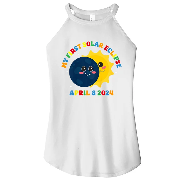 My First Total Solar Eclipse April 8th Eclipse Women’s Perfect Tri Rocker Tank