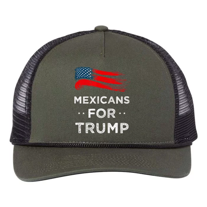 Mexicans For Trump 2024 Retro Rope Trucker Hat Cap