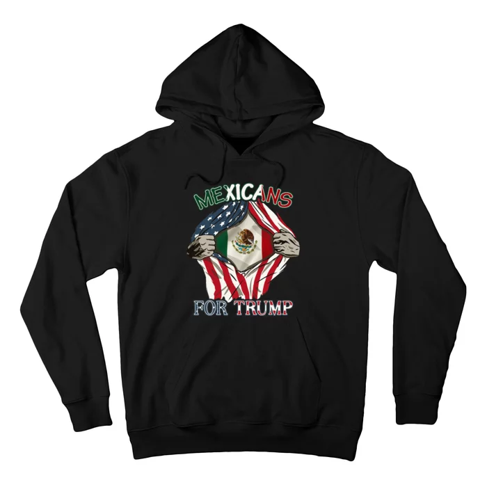 Mexicans For Trump 2024 Mexico Usa Friendship Flag Hoodie