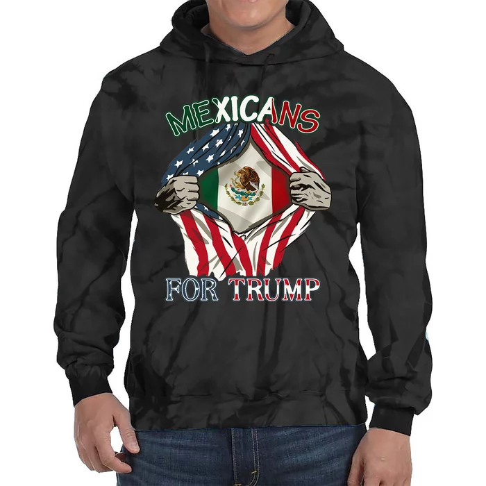 Mexicans For Trump 2024 Mexico Usa Friendship Flag Tie Dye Hoodie