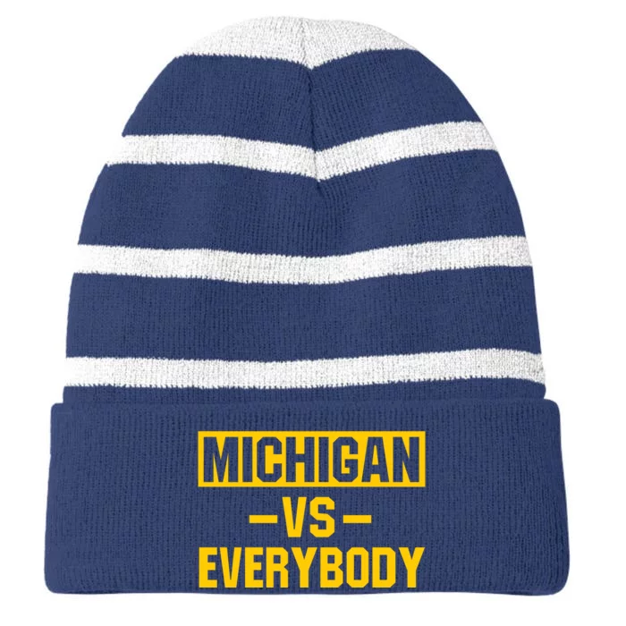 Michigan Football Team Everybody Striped Beanie with Solid Band