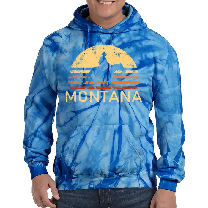 Montana For The Cow Cow Horse Lover Rancher Farmer Gift Tie Dye Hoodie